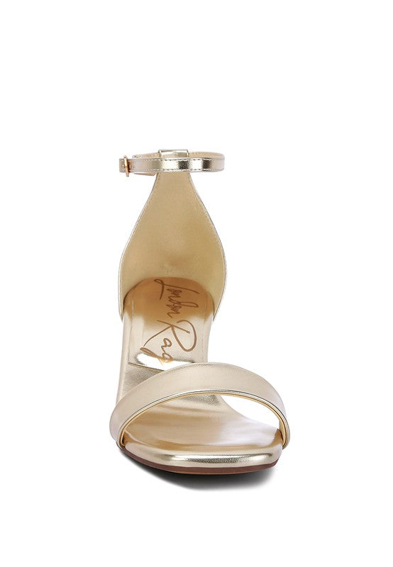 Makena Metallic Block Heel Sandals - Tigbul's Variety Fashion Shop