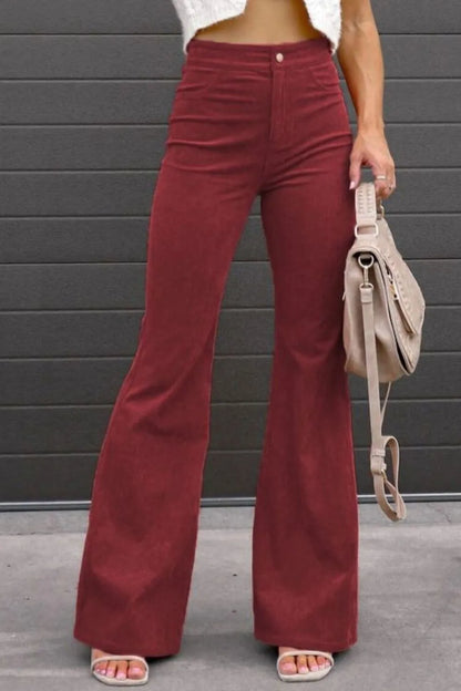 Full Size Hight Waist Bootcut Pants Plus Size - Tigbul's Variety Fashion Shop