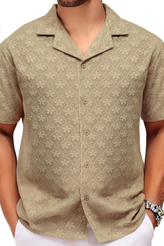 Men's Plus Size Button Down Short Sleeve Shirt - Tigbul's Variety Fashion Shop