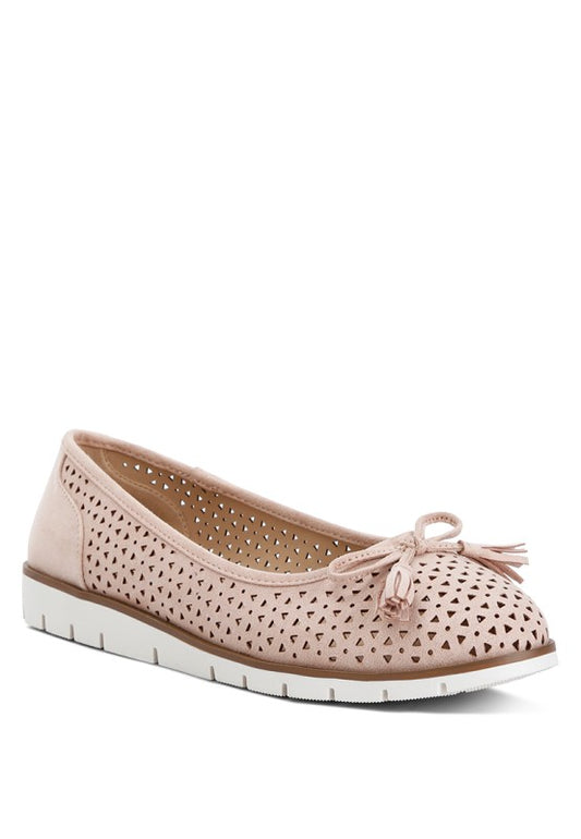 Pacer Perforated Leather Ballerinas - Tigbul's Variety Fashion Shop