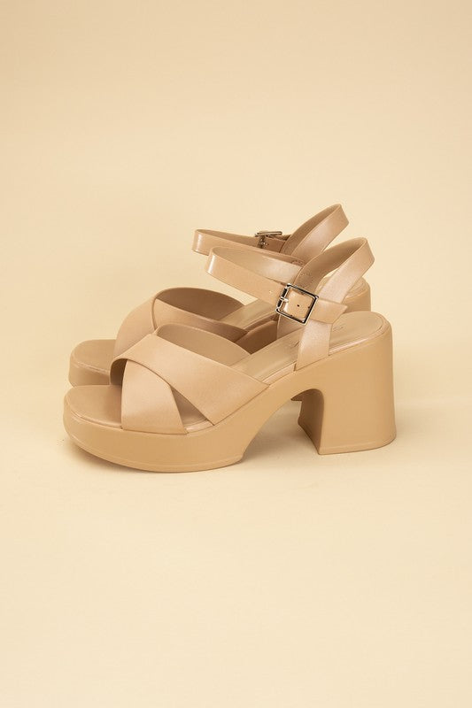 TOUCH-S Crisscross Sandal Heels - Tigbuls Variety Fashion