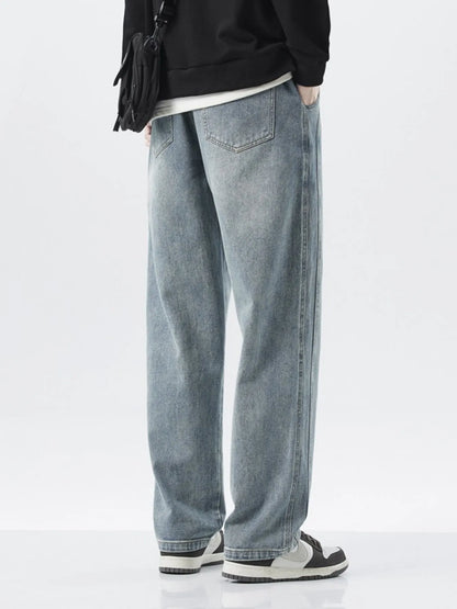 Men's Full Size Washed Loose Fit Wide Leg Jeans Plus Size - Tigbul's Variety Fashion Shop