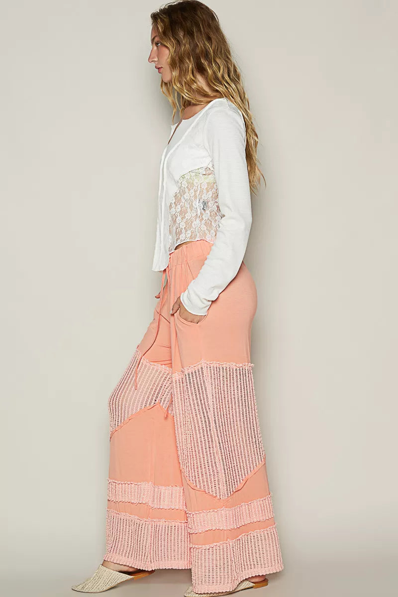 POL Drawstring Elastic Waistband Wide-Leg Pants - Tigbul's Variety Fashion Shop