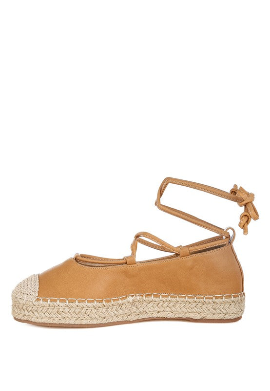 Alaya Woven Toe Lace-Up Espadrilles - Tigbul's Variety Fashion Shop