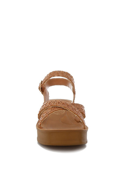 Sephone Woven Square Toe Wedges - Tigbul's Variety Fashion Shop