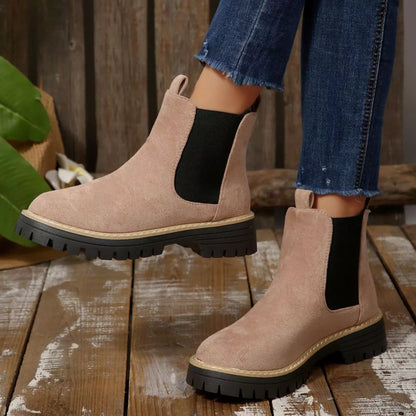 Round Toe Block Heels Boots - Tigbul's Variety Fashion Shop