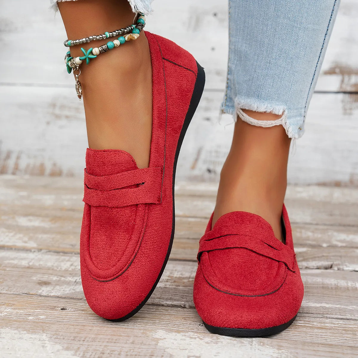 Round Toe Slip-On Flat Shoes - Tigbul's Variety Fashion Shop