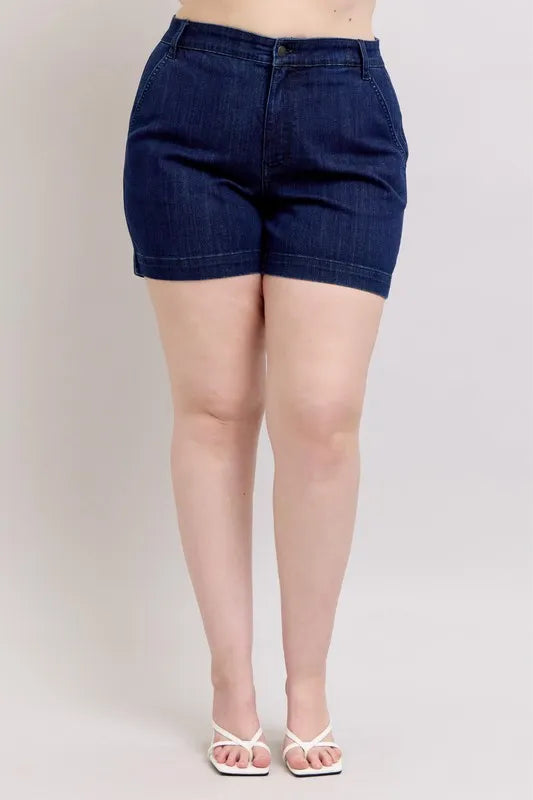 Judy Blue Plus Size High Waist Denim Shorts - Tigbul's Variety Fashion Shop