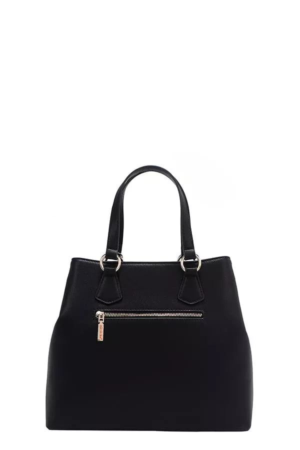 Nicole Lee USA Monogram Pattern Handbag with Rhinestones Decor - Tigbul's Variety Fashion Shop