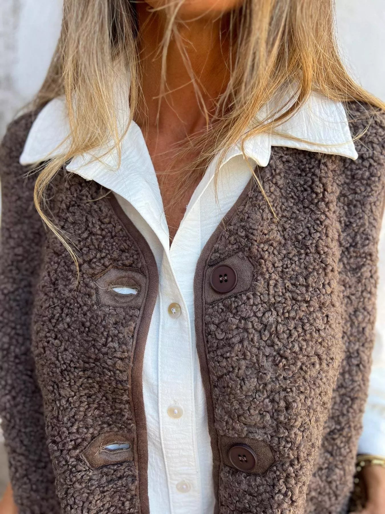 Full Size Cozy Sherpa Fleece Button-Up Vest Coat with Pockets Plus Size - Tigbul's Variety Fashion Shop