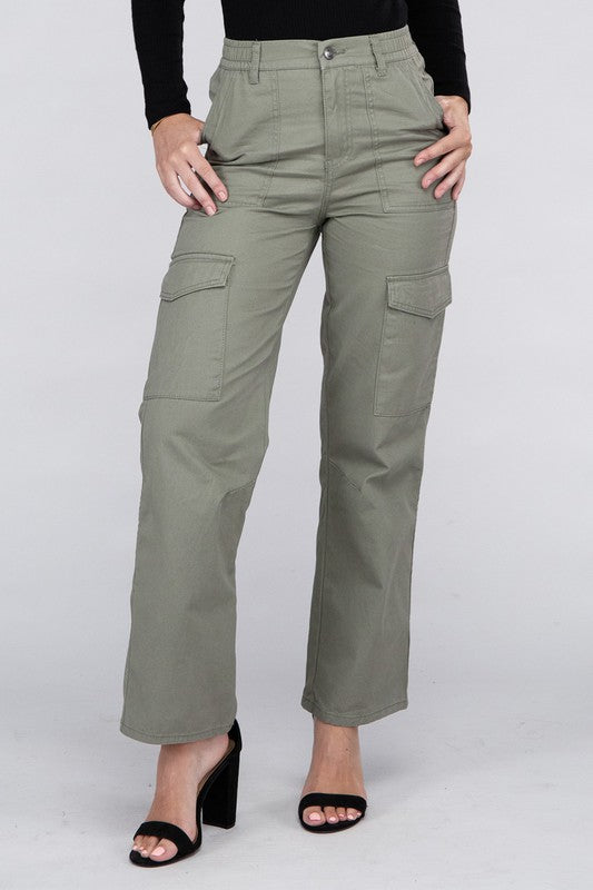 Everyday Wear Elastic-Waist Cargo Pants - Tigbuls Variety Fashion