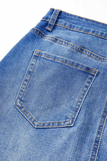 Wrapped Crossed Waist Denim Mini Skirt - Tigbul's Variety Fashion Shop