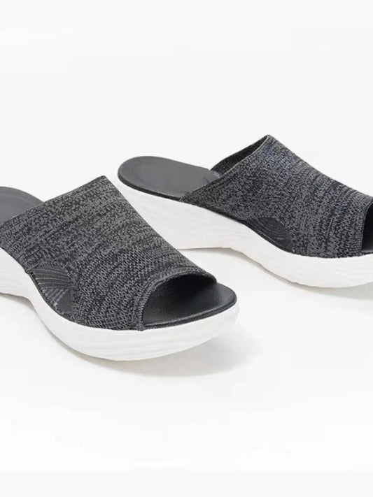 Mesh Comfort Knit Platform Sandals - Tigbul's Variety Fashion Shop