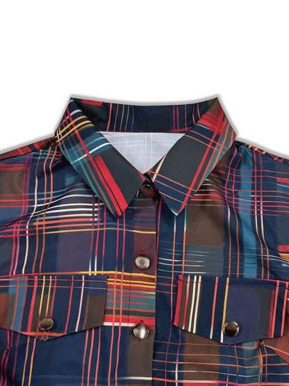 Plaid Long Sleeve Shirt Dress - Tigbul's Variety Fashion Shop