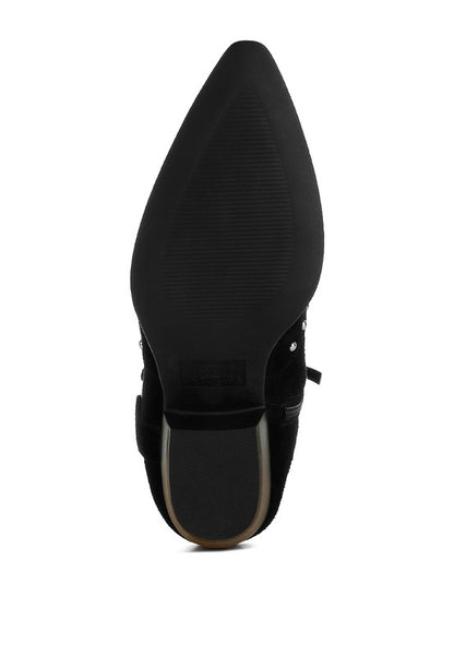 Rodeo Studded Suede Ankle Boots - Tigbul's Variety Fashion Shop