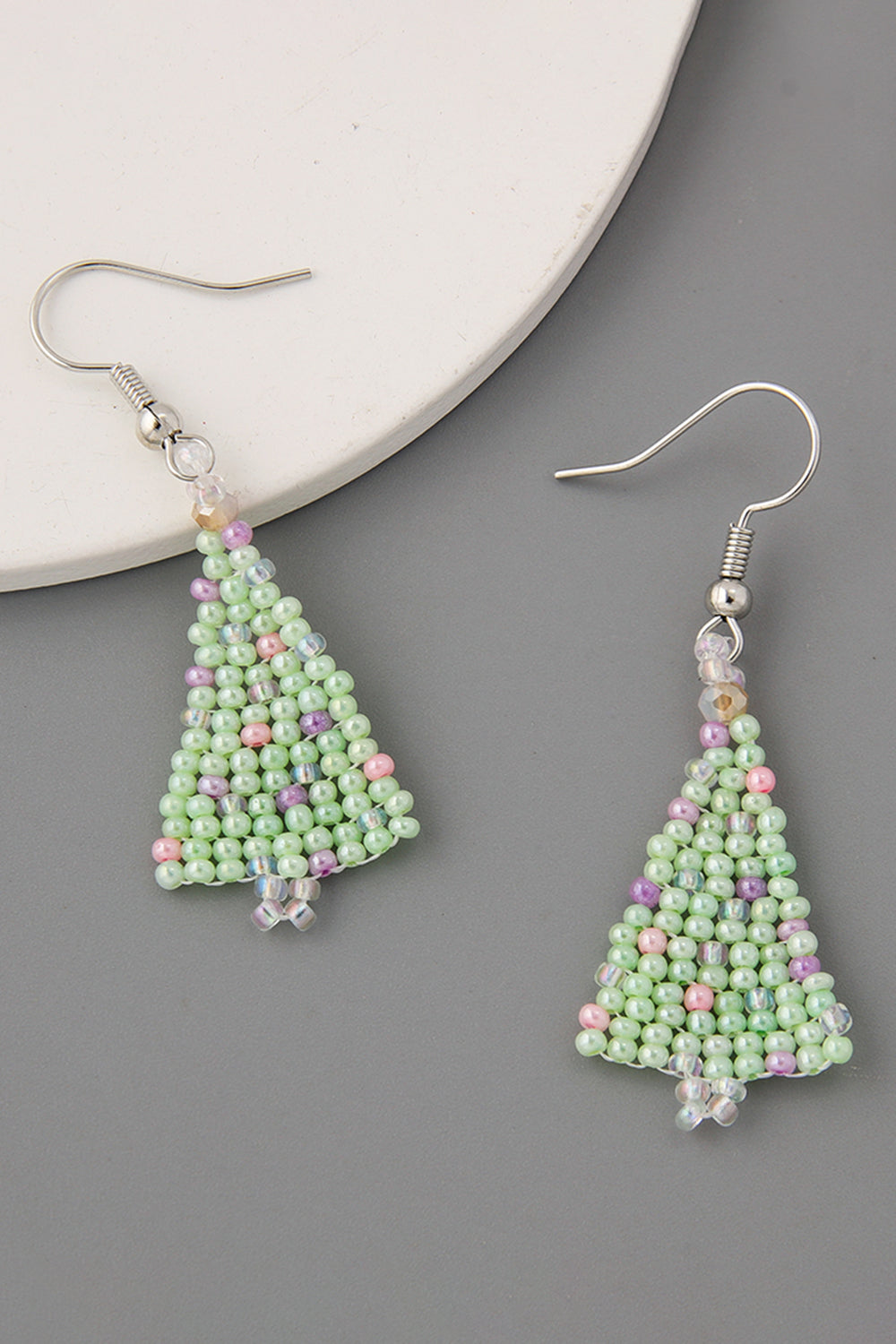 Beaded Christmas Tree Earrings - Tigbul's Variety Fashion Shop