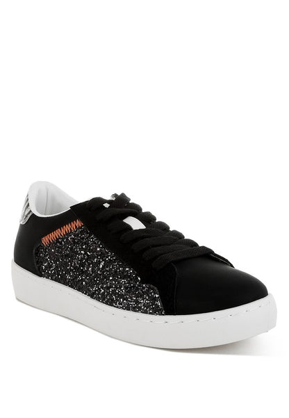 Cosmolight Glitter Faux Leather Sneakers - Tigbul's Variety Fashion Shop