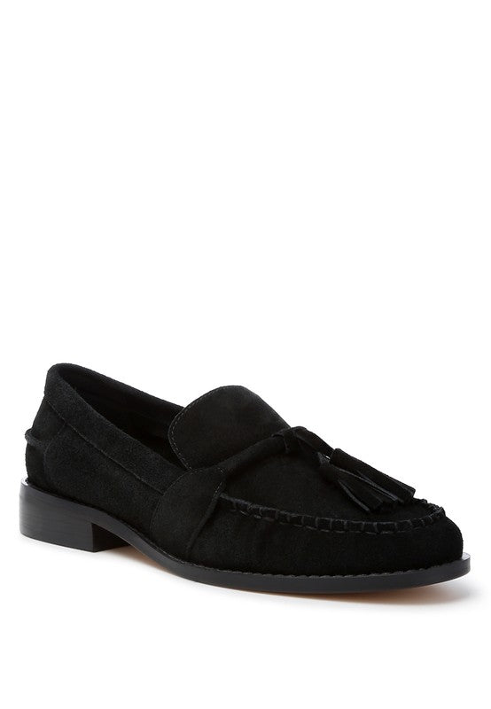 Rhone Tassels Detail Suede Loafers - Tigbul's Variety Fashion Shop