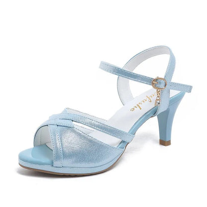 Open Toe Mid Heel Sandals - Tigbul's Variety Fashion Shop