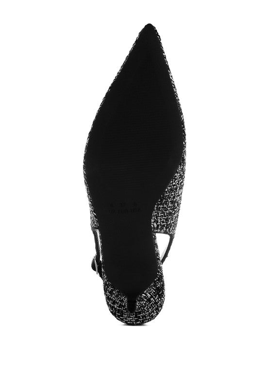 Zehra Boucle Slingback Pumps - Tigbul's Variety Fashion Shop