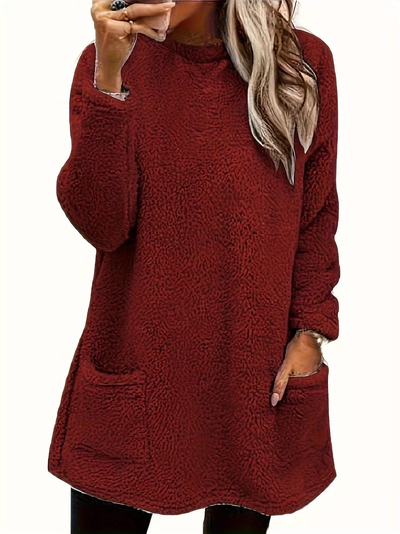 Fleece Long Sleeve Sweatshirt - Tigbul's Variety Fashion Shop