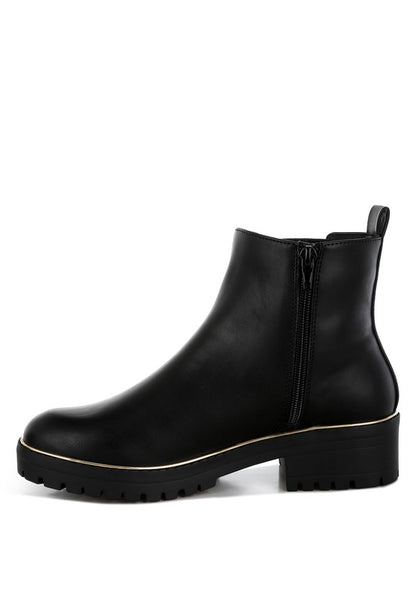 Antorin Chunky Buckle Detail Ankle Boots - Tigbul's Variety Fashion Shop