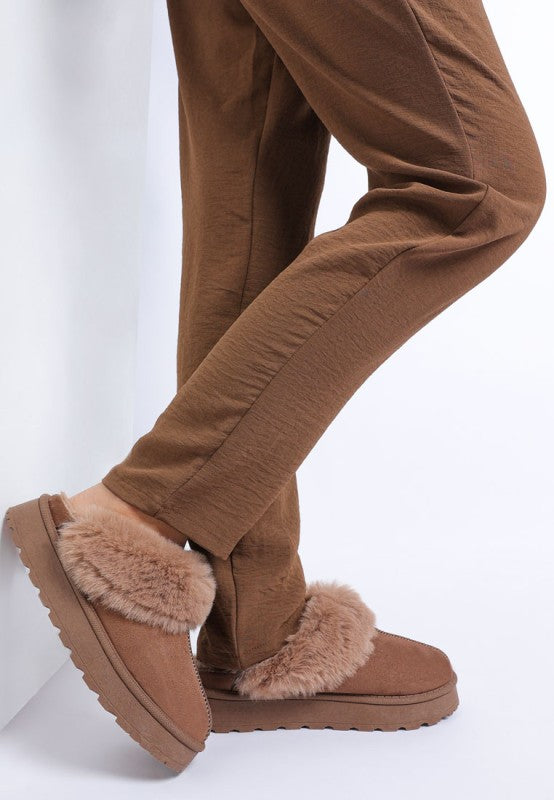 Portho Faux Fur Slip Ons - Tigbul's Variety Fashion Shop
