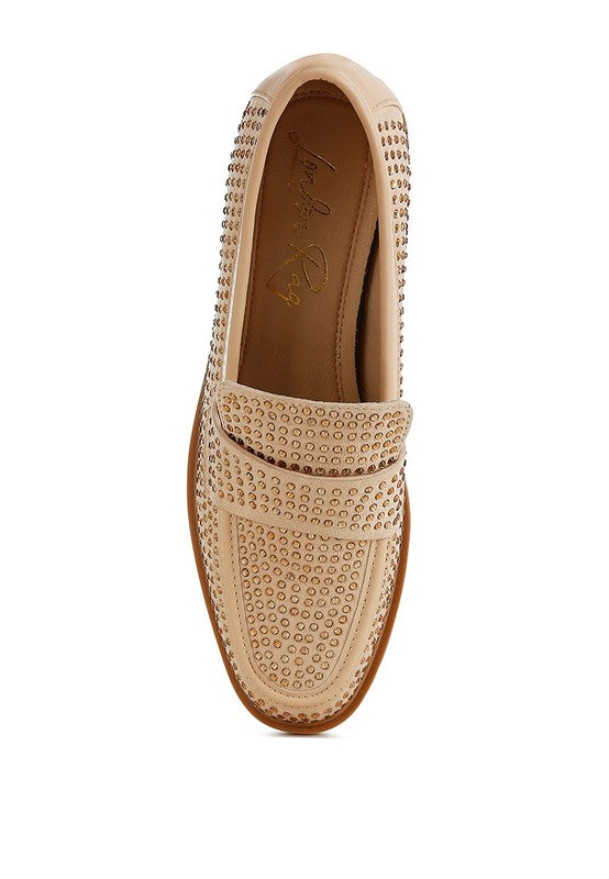 Hobbs Rhinestones Embellished Loafers - Tigbul's Variety Fashion Shop