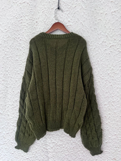Cable Knit Long Sleeve Sweater - Tigbul's Variety Fashion Shop