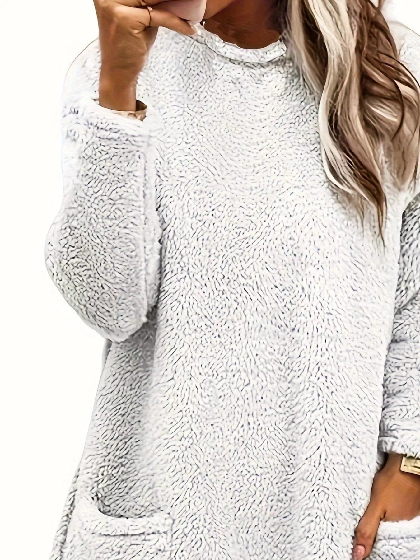 Fleece Long Sleeve Sweatshirt - Tigbul's Variety Fashion Shop