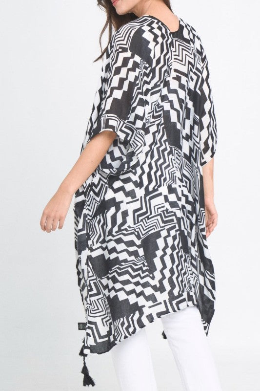 Geometric Art Kimono - Tigbul's Variety Fashion Shop