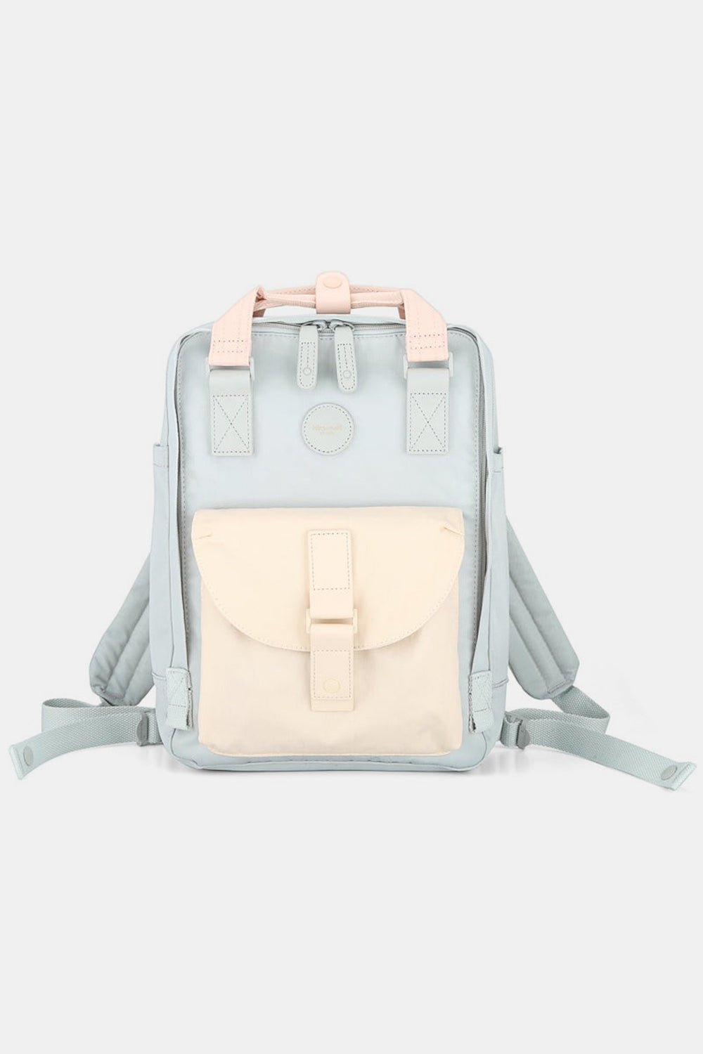 Himawari Contrast Waterproof Canvas Backpack Bag with Round Label - Tigbul's Variety Fashion Shop