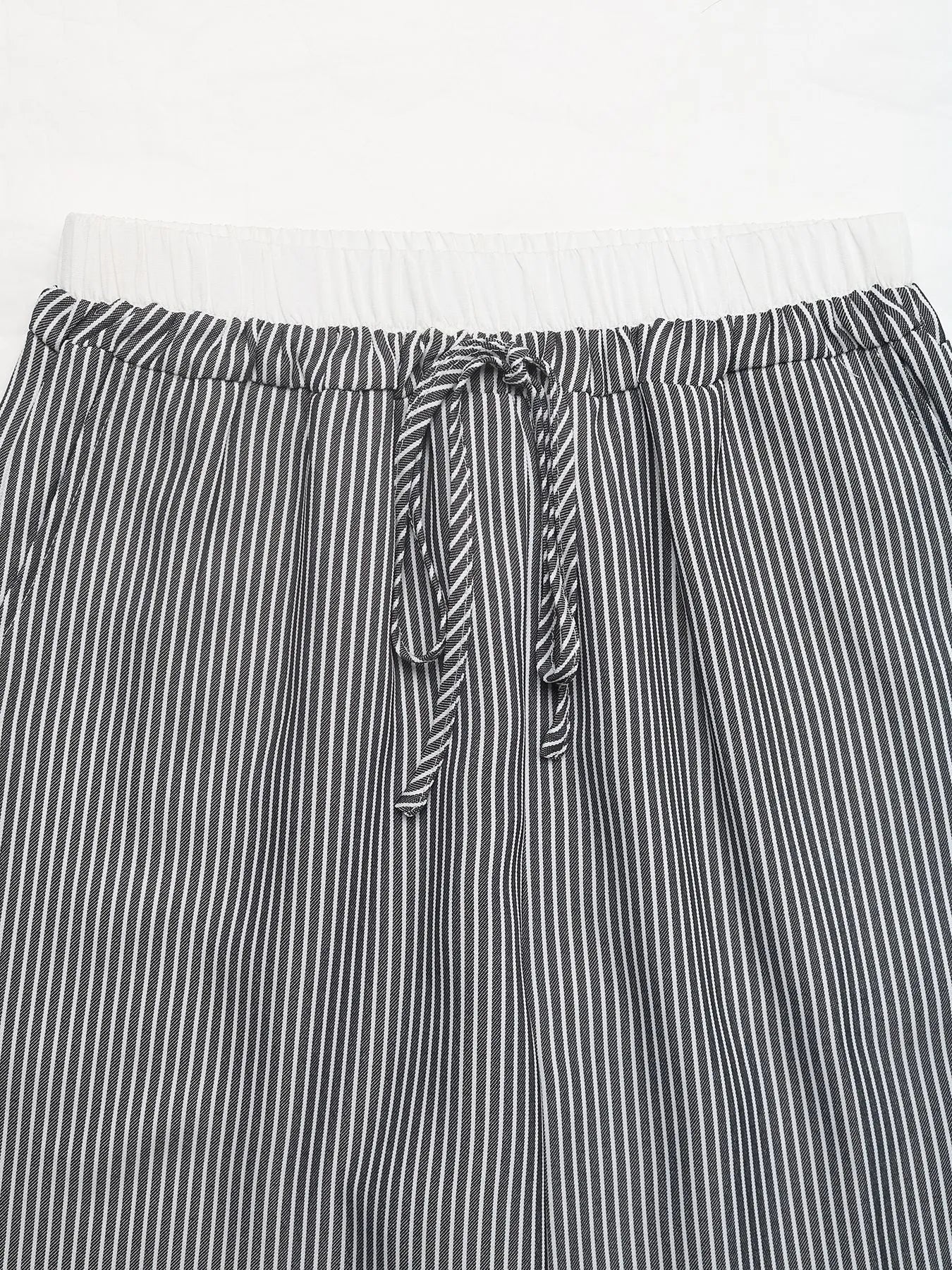 Striped Wide Leg Drawstring Pants - Tigbul's Variety Fashion Shop