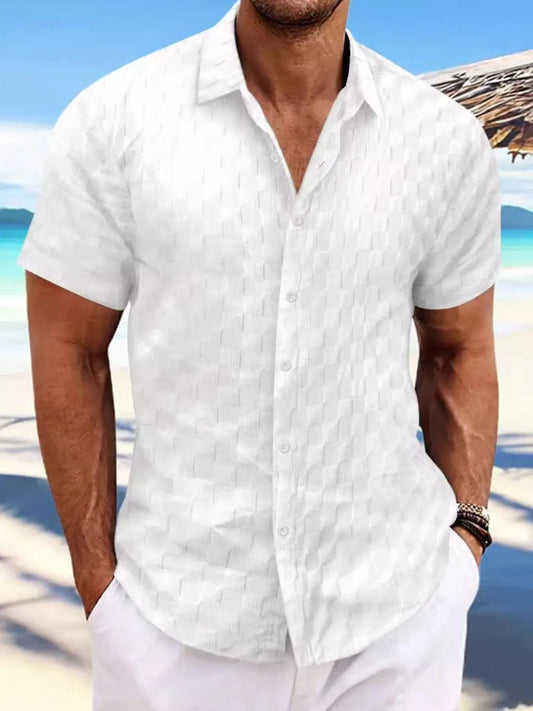Men's Full Size Button Up Short Sleeve Shirt Plus Size - Tigbul's Variety Fashion Shop