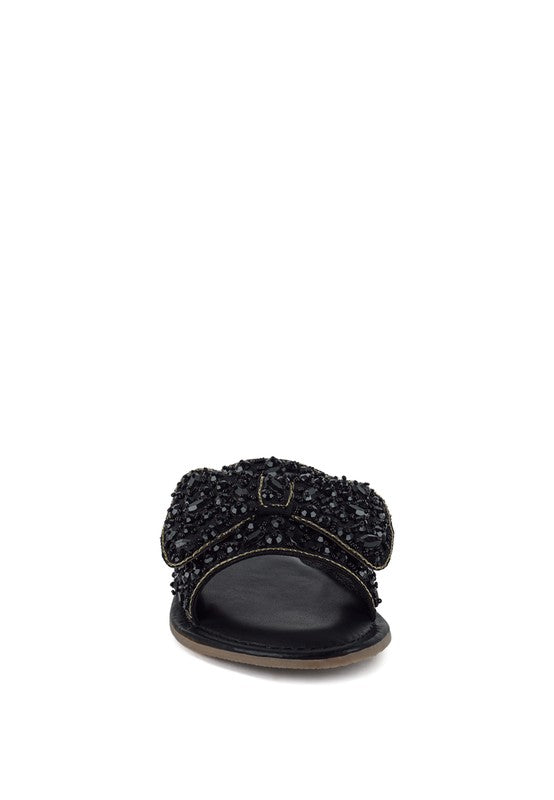 Pipa Big Bow Beaded Flats - Tigbul's Variety Fashion Shop