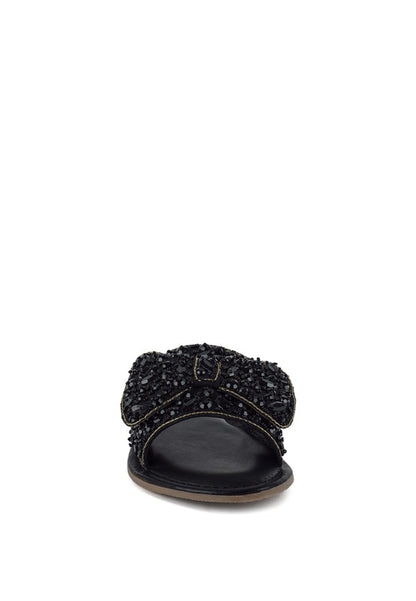 Pipa Big Bow Beaded Flats - Tigbul's Variety Fashion Shop
