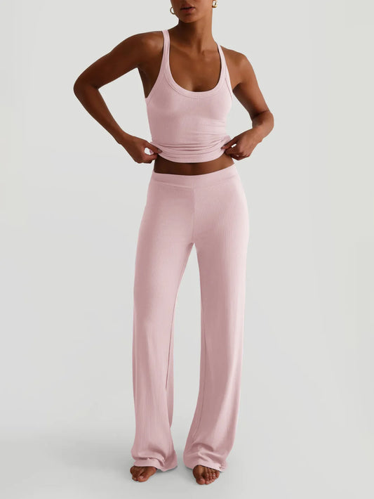 Scoop Neck Tank and Pants Set - Tigbul's Variety Fashion Shop