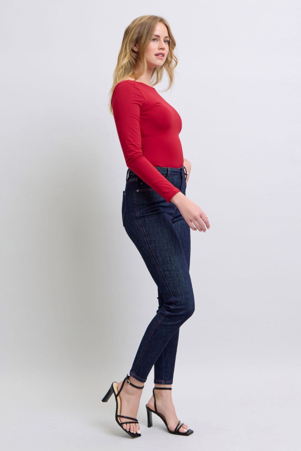 Judy Blue Full Size Heart Shaped Back Pockets Skinny Jeans - Tigbul's Variety Fashion Shop