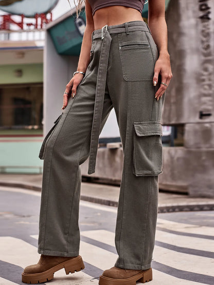 Cargo Wide Leg Jeans - Tigbul's Variety Fashion Shop