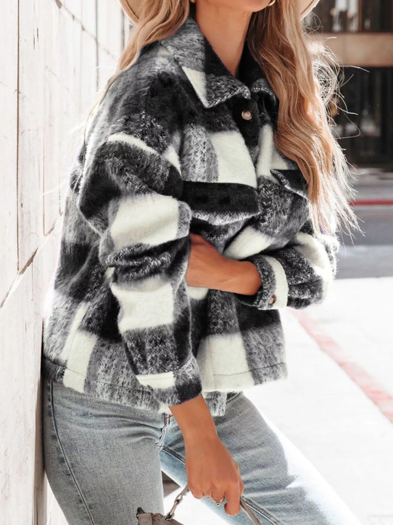 Plaid Button-Down Shacket - Tigbul's Variety Fashion Shop