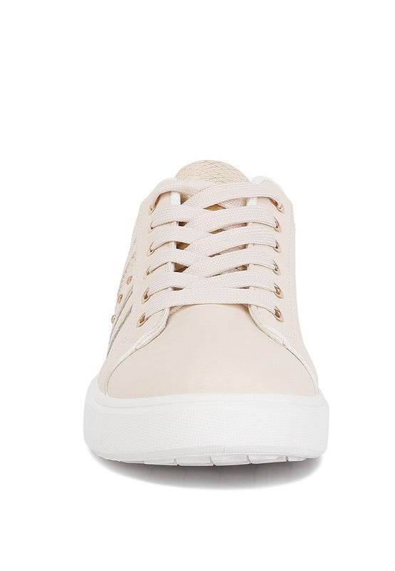 Claude Faux Leather Back Panel Detail Sneakers - Tigbuls Variety Fashion