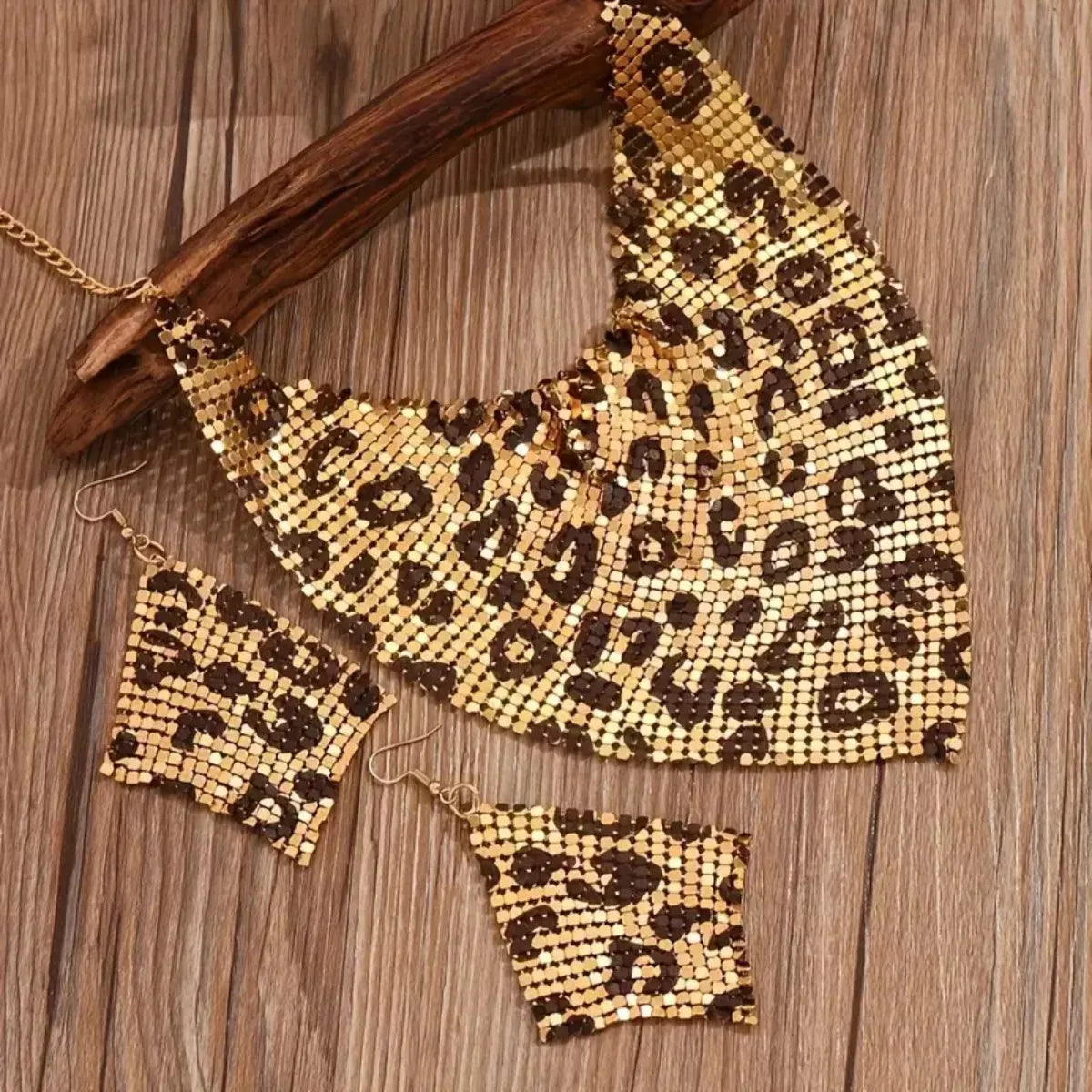 Leopard Necklace and Earrings Jewelry Set - Tigbul's Variety Fashion Shop