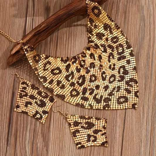 Leopard Necklace and Earrings Jewelry Set - Tigbul's Variety Fashion Shop