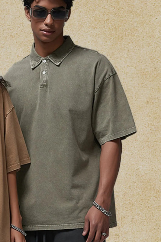 Men's Collared Neck Half Sleeve Polo - Tigbul's Variety Fashion Shop