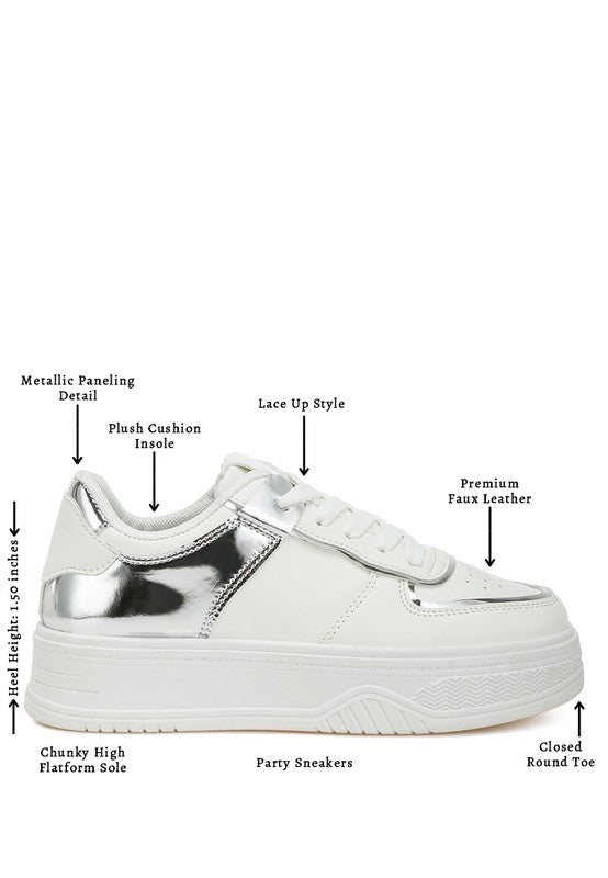 Scouts Metallic Paneling Platform Sneakers - Tigbul's Variety Fashion Shop