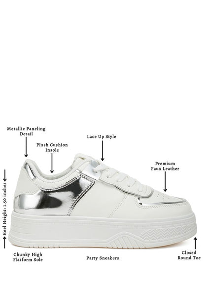 Scouts Metallic Paneling Platform Sneakers - Tigbul's Variety Fashion Shop