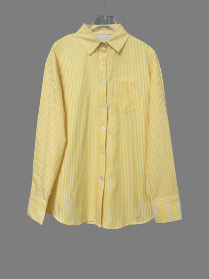 Striped Button-Down Shirt - Tigbul's Variety Fashion Shop