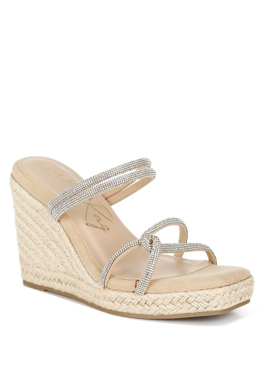 Enocha Rhinestones Embellished Espadrilles - Tigbul's Variety Fashion Shop