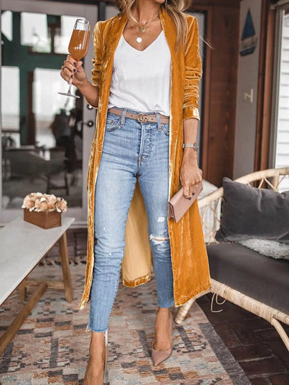 Open Front Long Sleeve Longline Cardigan - Tigbul's Variety Fashion Shop