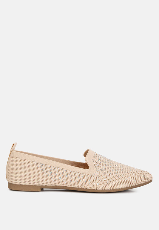 Abedi Rhinestone Embellished Pull Tab Loafers - Tigbul's Variety Fashion Shop